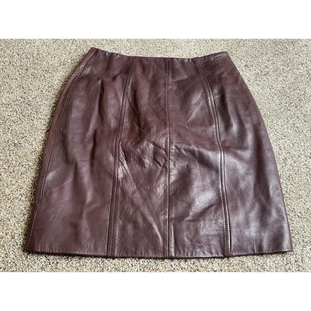 Vintage Northampton Sport Genuine Leather Mini Skirt Womens 8 Purple Lined